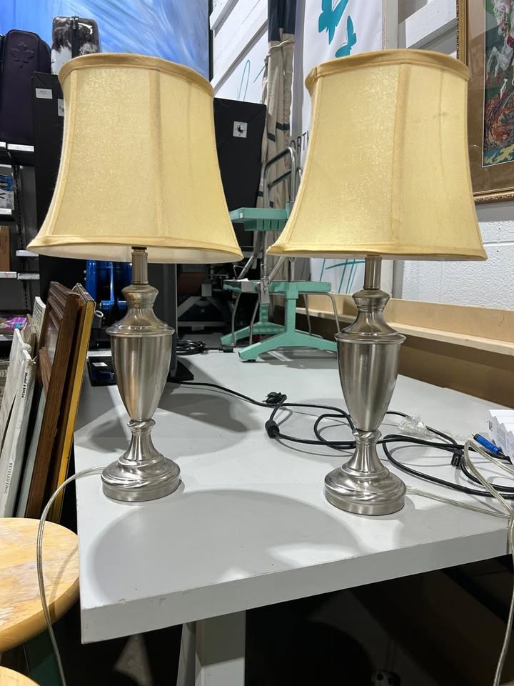 Silver Table lamps - 2 Available