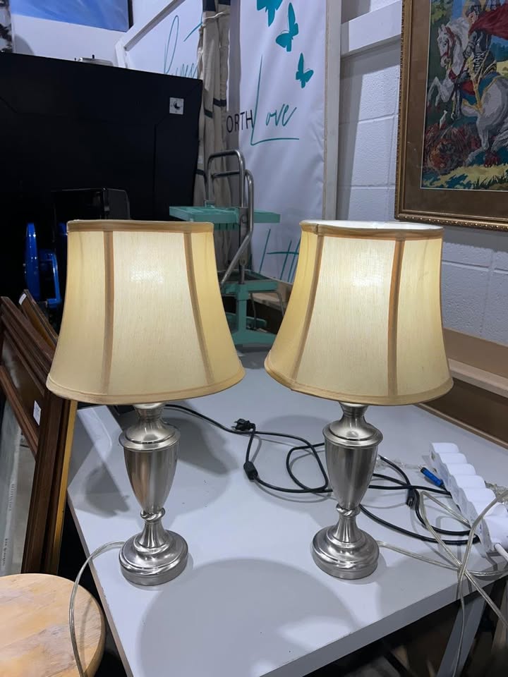 Silver Table lamps - 2 Available