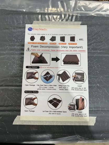 TroyStudio Thick Acoustic Foam Panels, 12 X 12 X 2 Inch 18 Pcs - 3 Packs available