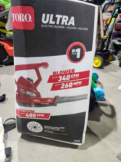 Toro Ultra 260 MPH 340 CFM 12 Amp. Electric Handheld Leaf Blower/Mulcher/ Vacuum