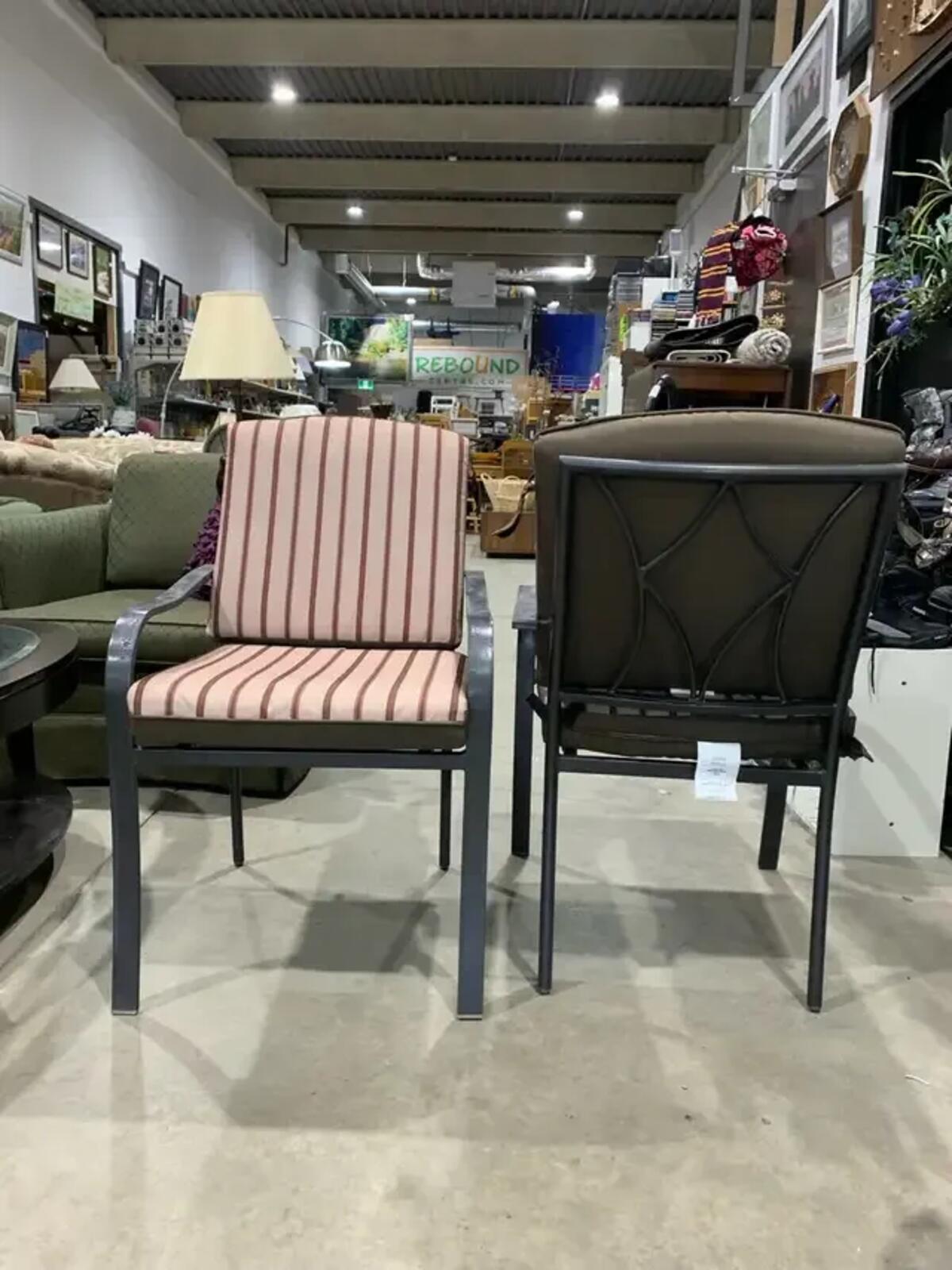 Metal Patio Chairs with Cushions -set of 2
