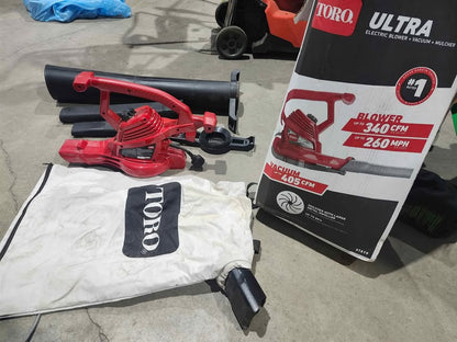 Toro Ultra 260 MPH 340 CFM 12 Amp. Electric Handheld Leaf Blower/Mulcher/ Vacuum