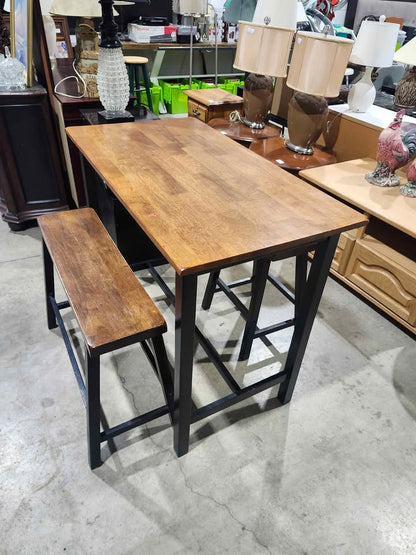 Kerley 3 Piece Solid Wood Dining Set