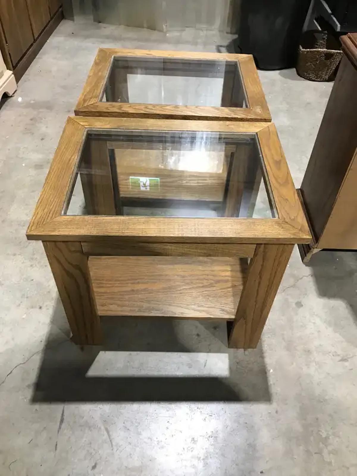 Glass Top End Tables - 2 Availabile