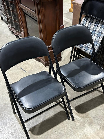 Black Folding Chairs - 2 Available