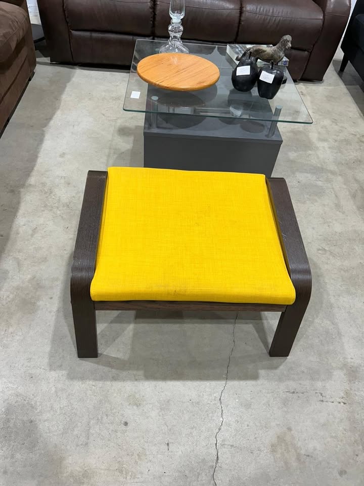 IKEA Poang Foot Stool Brown/Skiftebo yellow - 2 Available