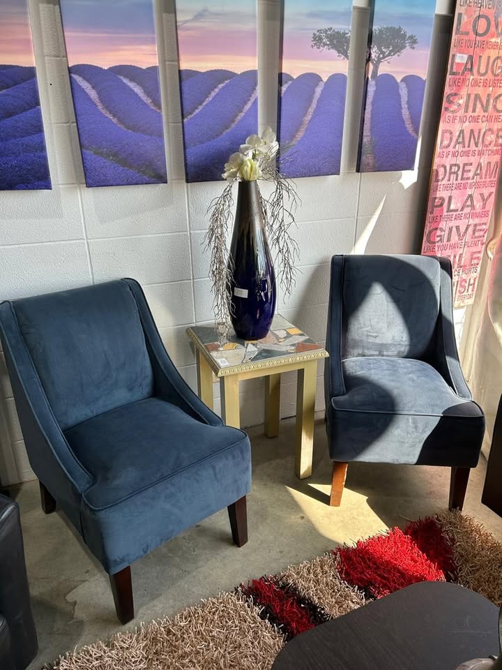 Blue Velvet armchair - 2 Available