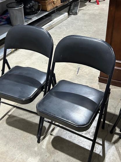 Black Folding Chairs - 2 Available