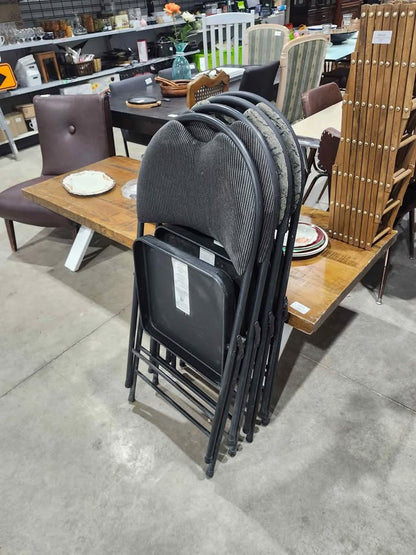 Fabric/Steel Folding Chairs - 4 Available