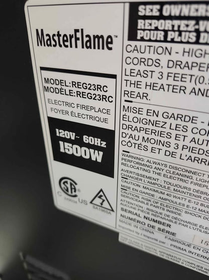 MasterFlame 1500W Electric Fireplace Insert