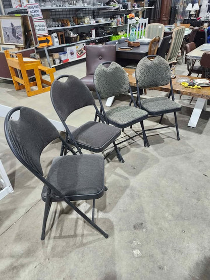 Fabric/Steel Folding Chairs - 4 Available