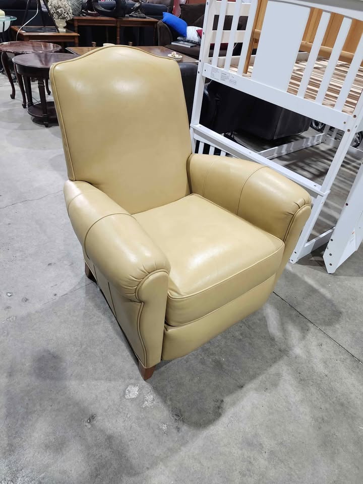 Ethan Allen Paloma Genuine Leather Recliner Armchair