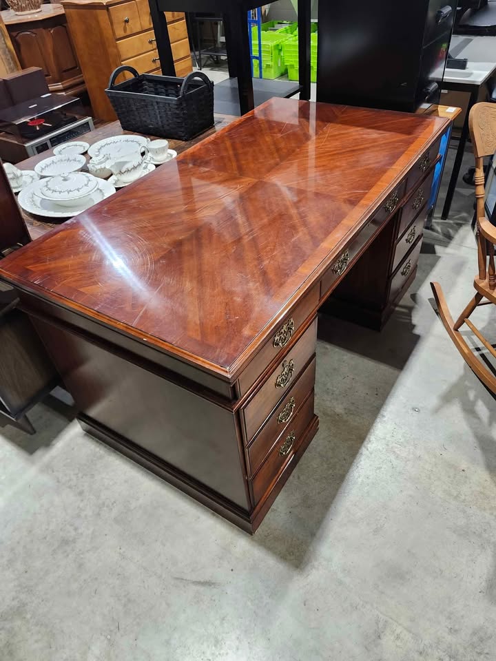 Vintage Solid Wooden Executive Desk