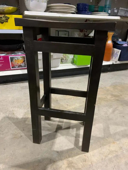 Rustic Wooden Bar Stool - Black