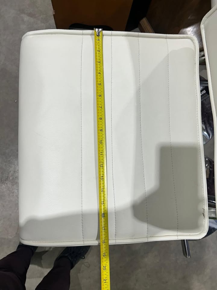 Faux Leather White/Cream colored Stool - 3 Available