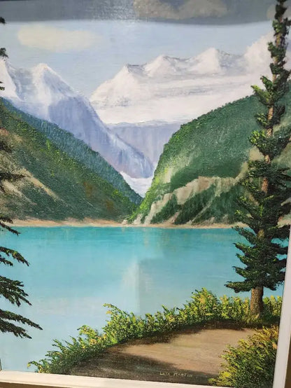 Leta Martin Original Framed Lake Painting - 1966
