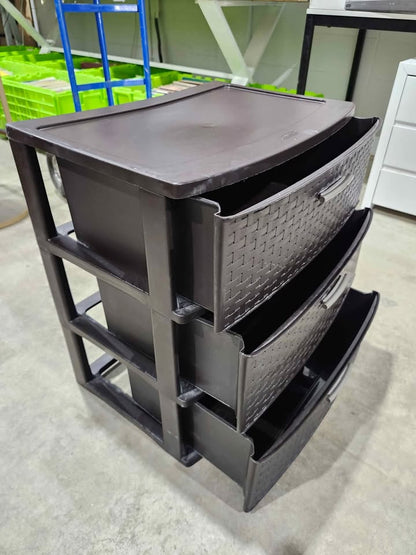 Sterilite 3 Drawer Wide Espresso Weave Tower