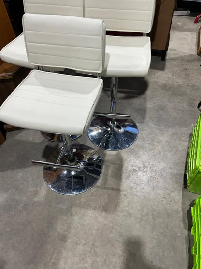 Faux Leather White/Cream colored Stool - 3 Available