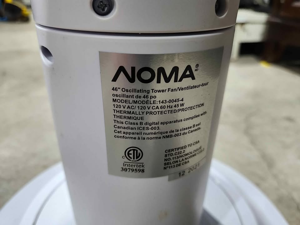 Noma Oscillating 46" Tower Fan