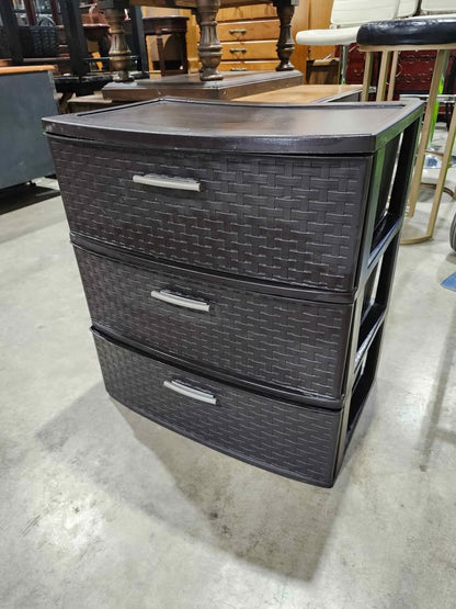 Sterilite 3 Drawer Wide Espresso Weave Tower