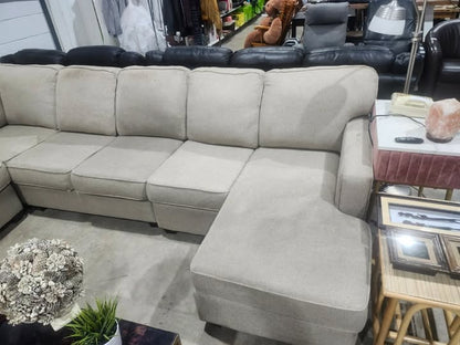 Beige 4-Piece Sectional Sofa with Chaise Lounge