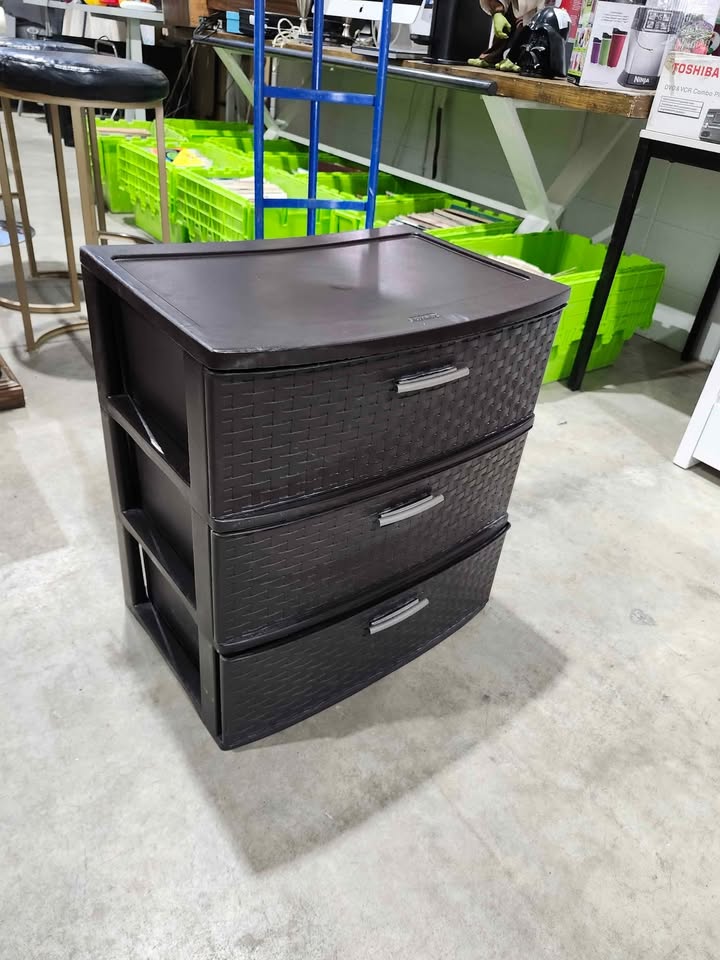 Sterilite 3 Drawer Wide Espresso Weave Tower