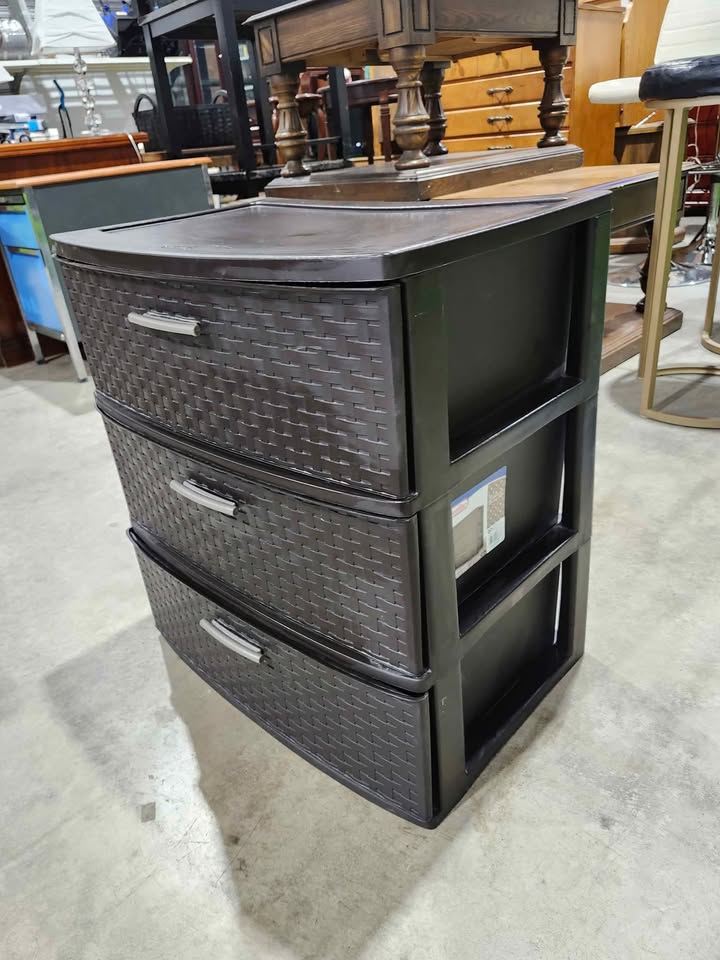 Sterilite 3 Drawer Wide Espresso Weave Tower