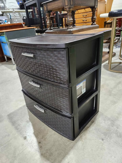 Sterilite 3 Drawer Wide Espresso Weave Tower