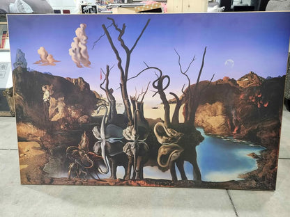 Salvador Dali Swans Reflecting Elephants Poster 1937 - Printed on Wood - 43x28"