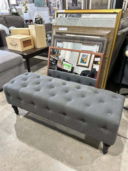 Grey Upholstered Bench