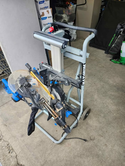 Mastercraft 10" Sliding Compound Mitre Saw + Maximum Easy-Rise Heavy Duty Stand