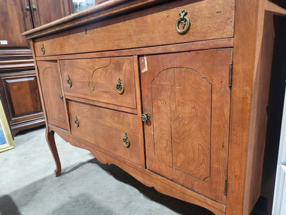 Antique Wooden Buffet Server with Mirror