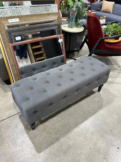 Grey Upholstered Bench