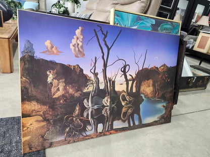 Salvador Dali Swans Reflecting Elephants Poster 1937 - Printed on Wood - 43x28"