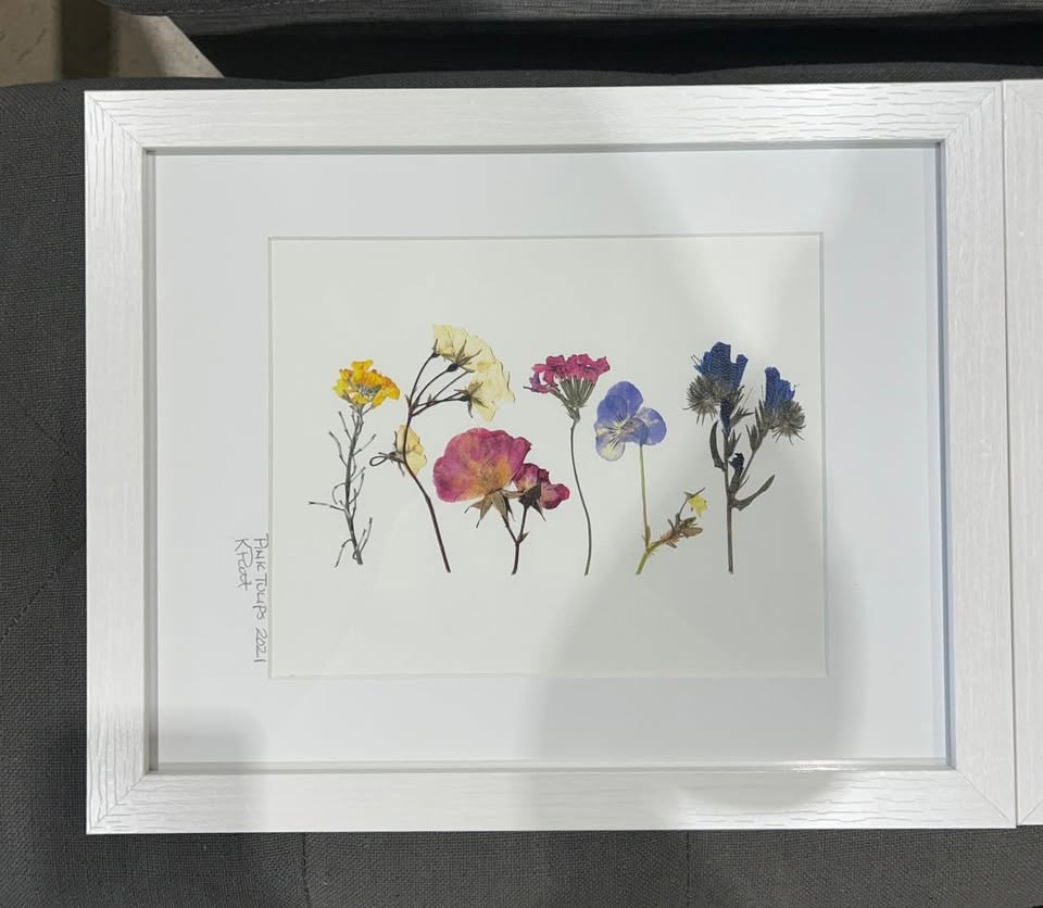 Pair of Framed Pressed Flower Art Prints