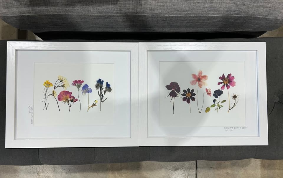 Pair of Framed Pressed Flower Art Prints