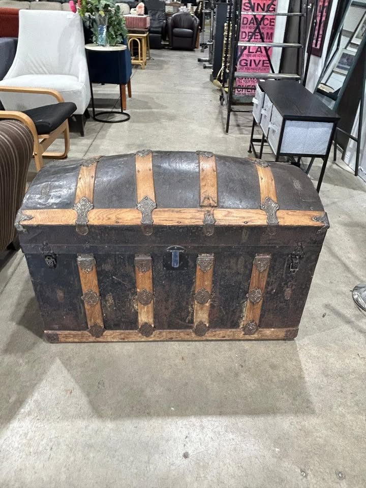 Antique Dome Top Storage Trunk