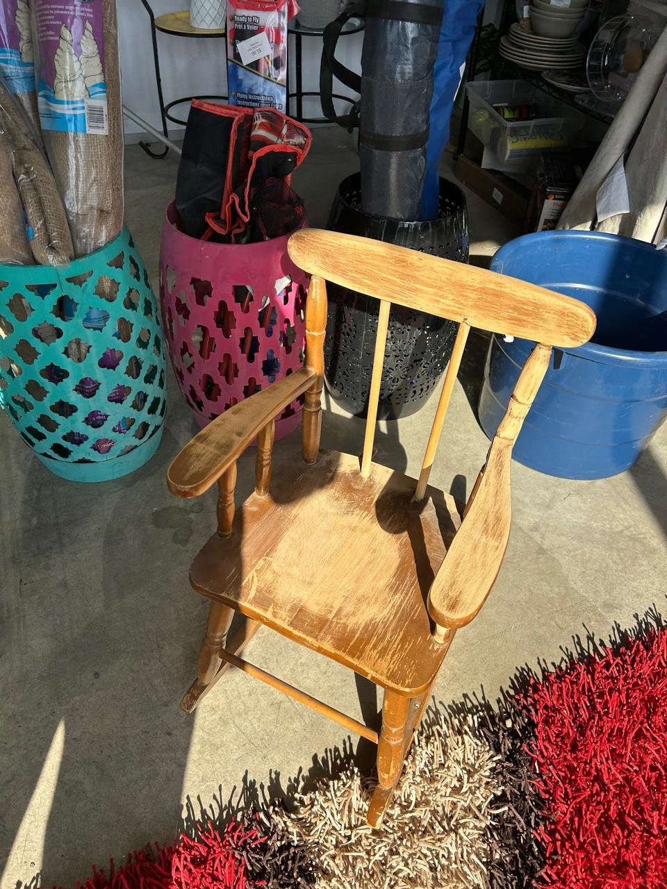 Vintage Kids Wooden Rocking Chair