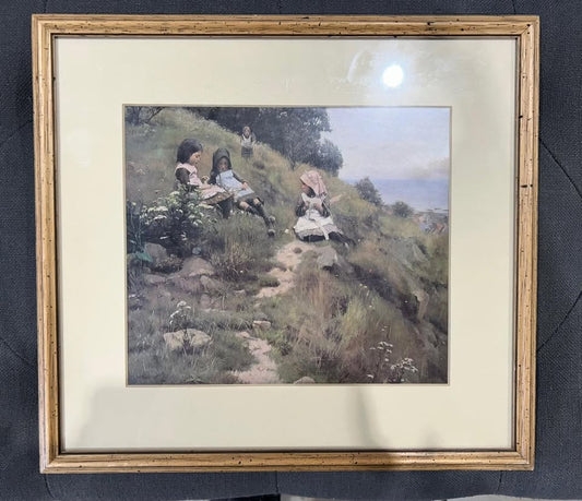 Framed Print of William Brymner's A Wreath of Flowers