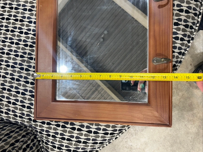 Long Wooden Entryway Mirror with Hooks