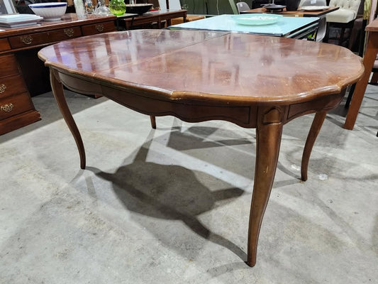 Vintage Wooden Oval Dining Table