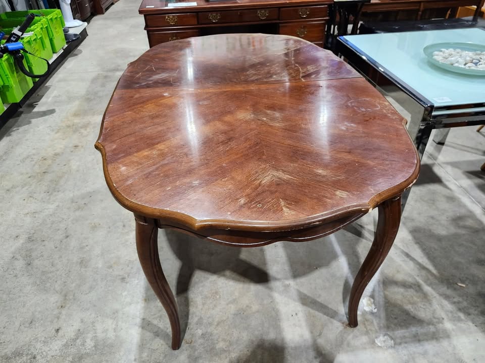 Vintage Wooden Oval Dining Table
