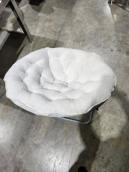 Cream Round Oversized Foldable Saucer Chair
