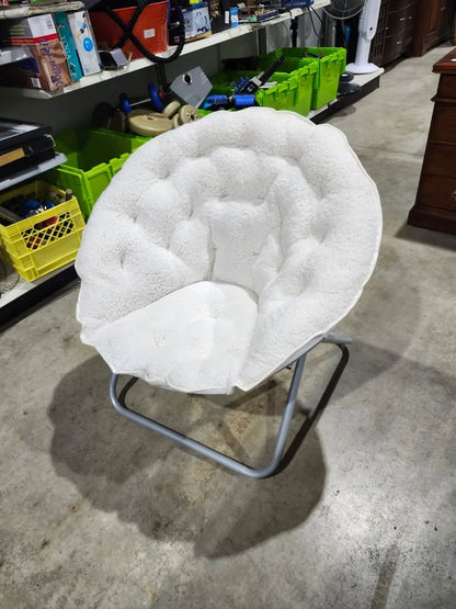 Cream Round Oversized Foldable Saucer Chair