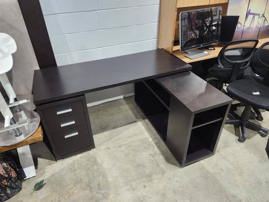 Corner Computer Desk with Drawers and Shelving