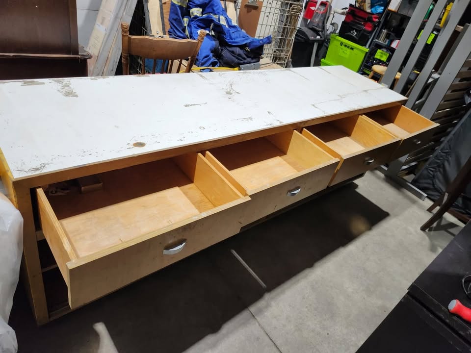 Large Vintage Wooden Counter/Server/Workbench