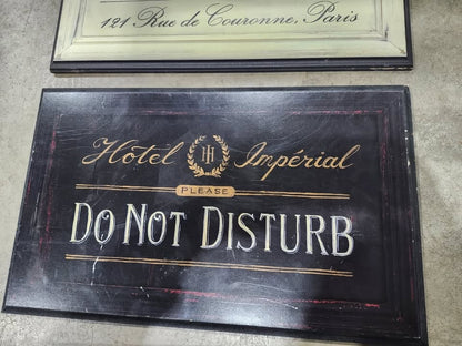 Set of Two Wooden Decorative Hotel Signs