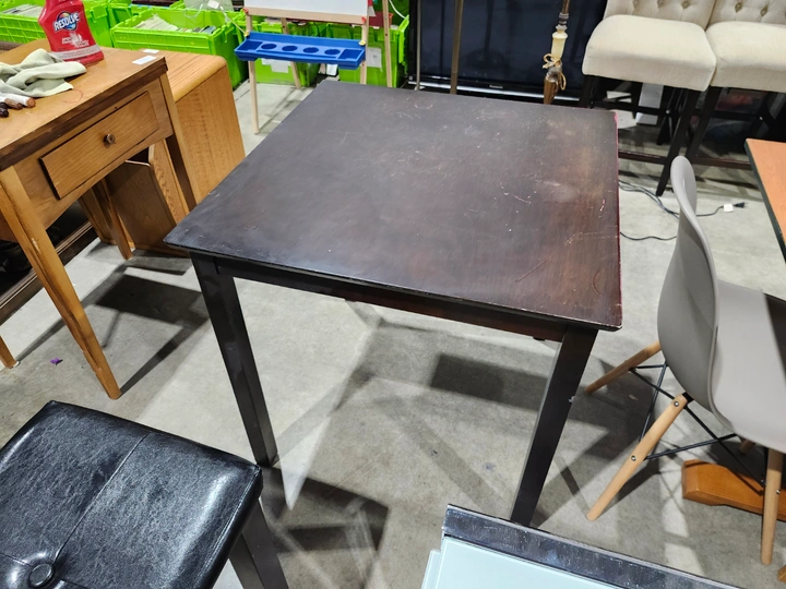 Dark Brown Square Pub Table
