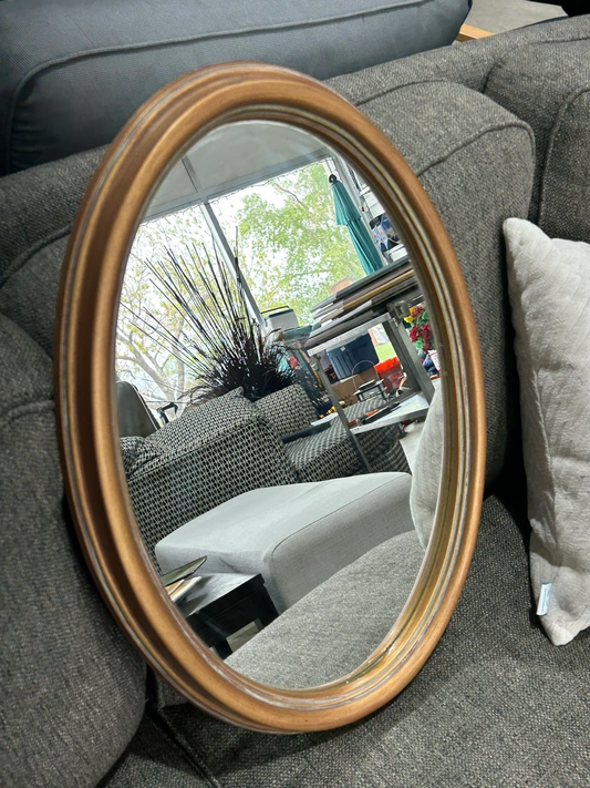 Oval Gold Framed Wall Mirror
