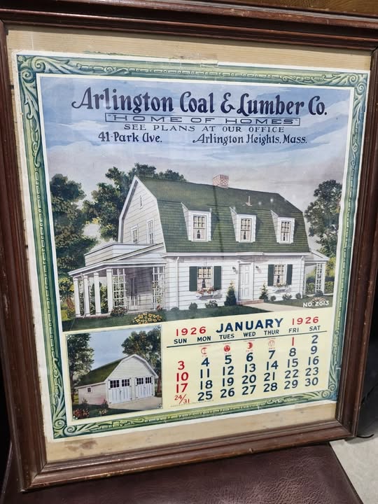 Vintage 1926 Arlington Coal & Lumber Co. Calendar - Framed